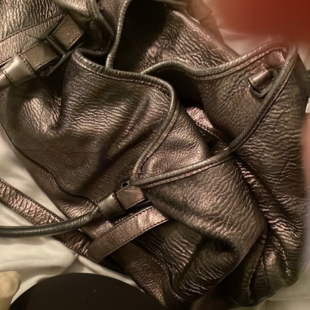 authentic BURBERRY metalic leather SATCHEL $2200